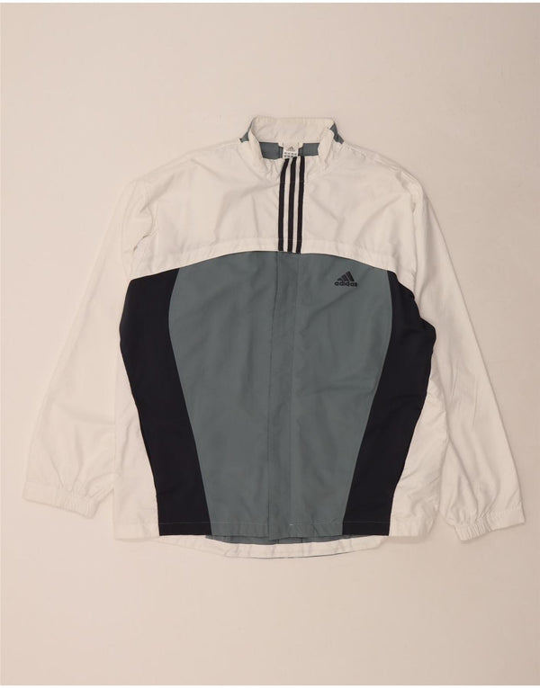 Jachetă de trening pentru bărbați ADIDAS UK 46/48 XL, poliester color bloc alb