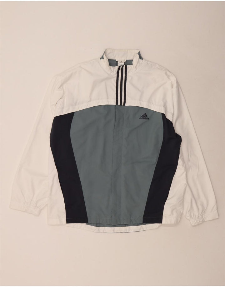 Jachetă de trening pentru bărbați ADIDAS UK 46/48 XL, poliester color bloc alb
