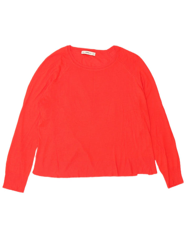 Pulover supradimensionat pentru femei Zara, cu gât de barcă, UK 10 Small Red