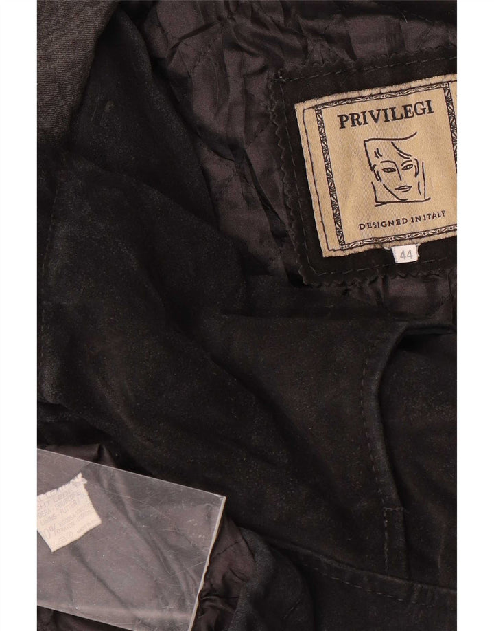 Jachetă Privilegi Femei din piele intoarsa cu gluga IT 44 Medium Neagra