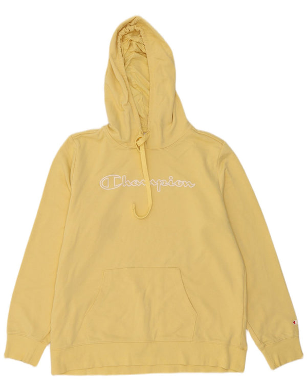 Pulover cu glugă cu grafic Champion pentru femei UK 20 2XL Bumbac galben