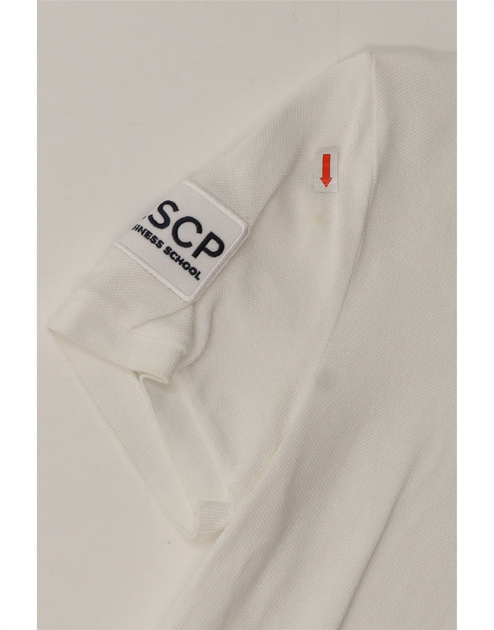 Tricou polo LACOSTE pentru femei, cu croiala normală, mărimea 34, bumbac alb mic
