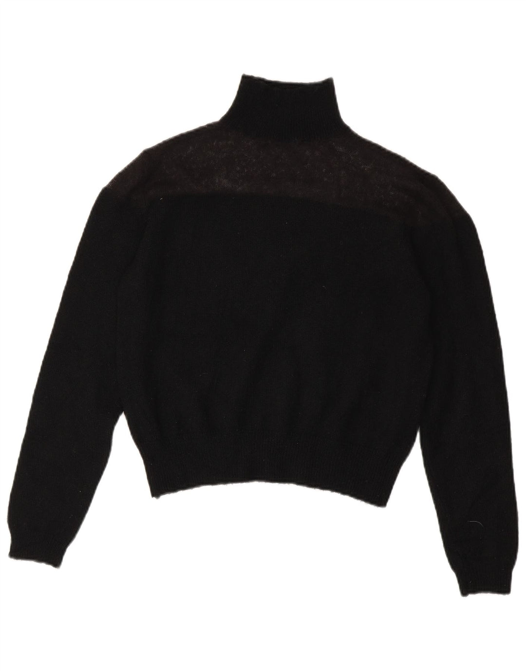 Pulover de damă Zara cu gât rulat, mic, negru, poliester