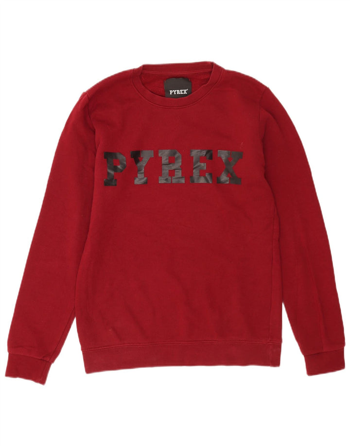 Pulover Pyrex pentru bărbați cu grafică, bumbac, burgundă