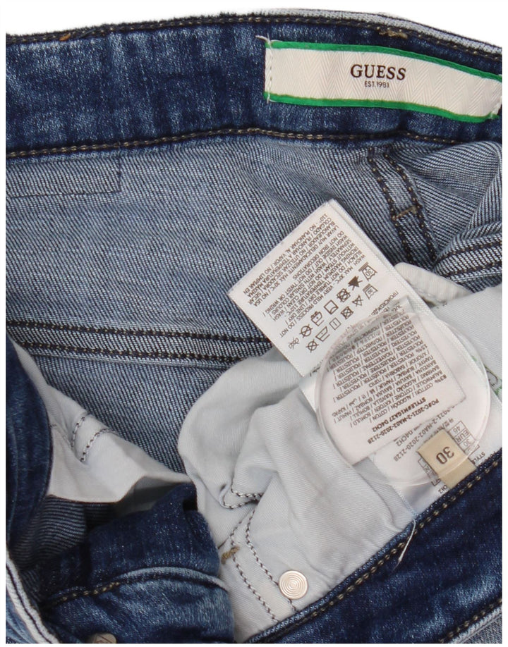 Blugi slim pentru femei Guess Chris Distressed W30 L32 bumbac albastru