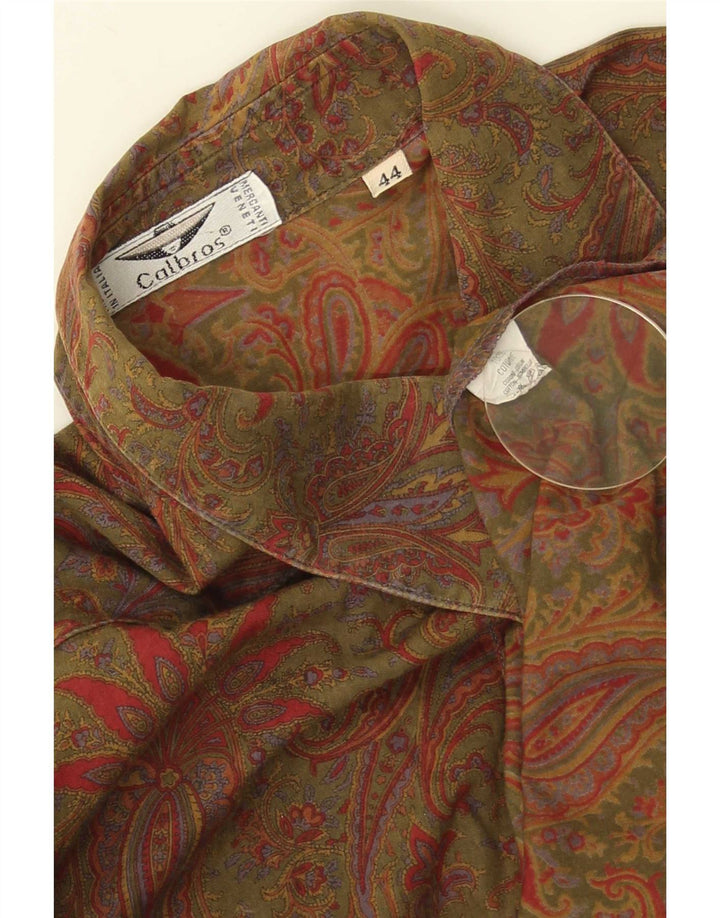 Cămașă Pulover oversize Calbros pentru femei IT 44 Medium Khaki Paisley Bumbac