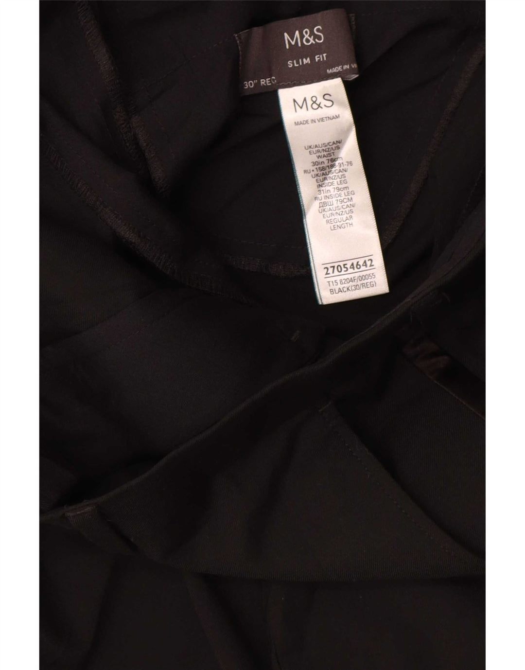 Marks & Spencer Pantaloni de costum slim pentru femei L30 L31 Poliester negru