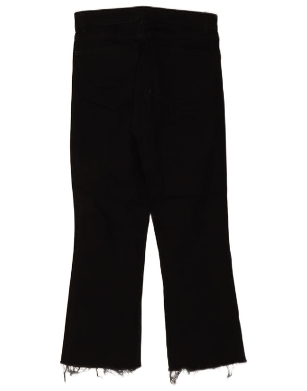 Blugi de damă Zara cu talie înaltă, crop bootcut EU 38 Small W28 L25 Bumbac negru