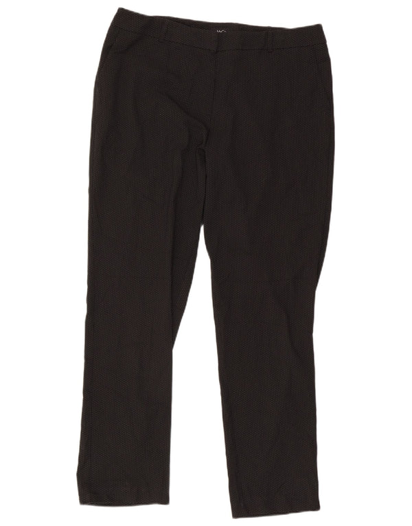 M&Co Womens Straight Suit Trousers UK 16 Large W36 L30 Black Spotted