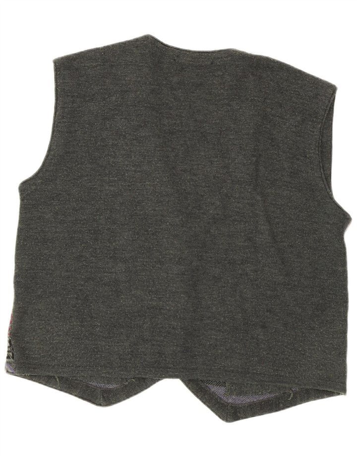 Vestă vintage pentru bărbați din tricot IT 52 mare kaki mozaic
