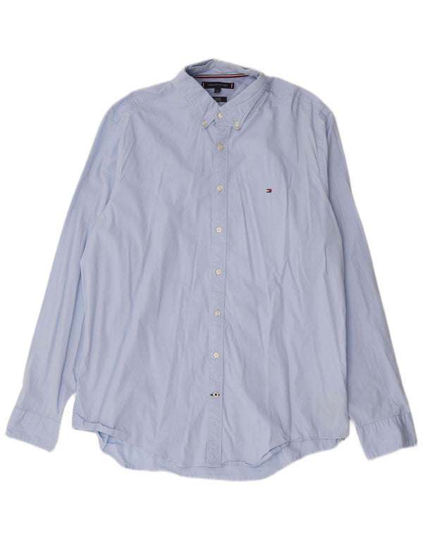 Cămașă Slim Fit Tommy Hilfiger pentru bărbați, bumbac albastru 2XL