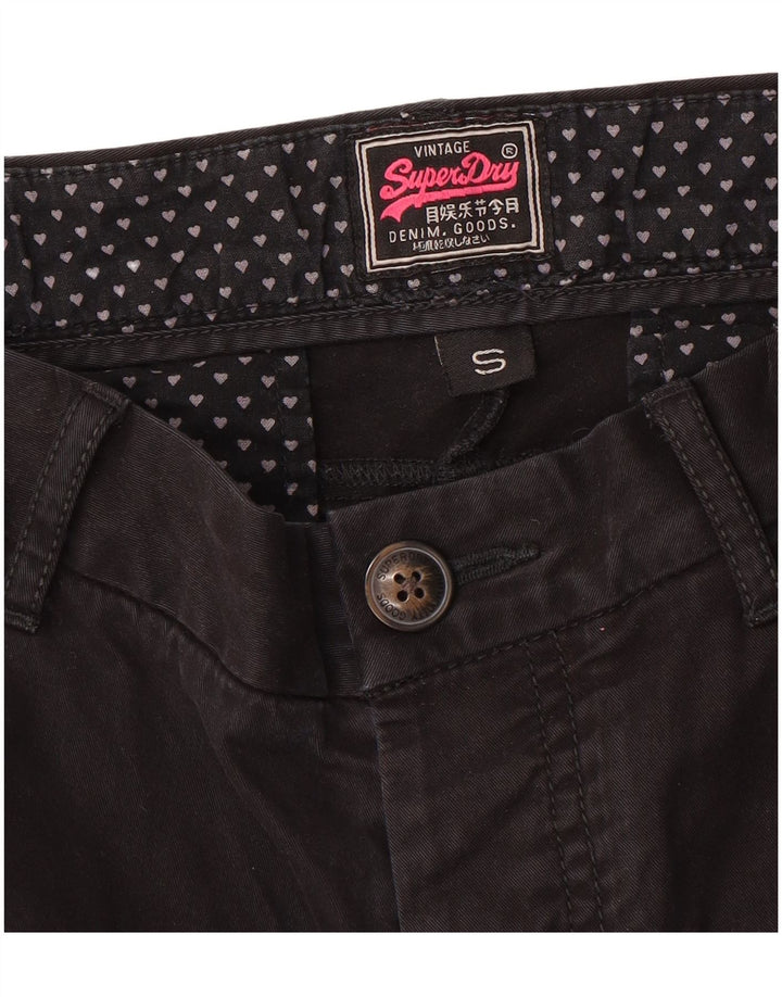 SUPERDRY Pantaloni chino subțiri pentru femei Mici W27 L31 Negri
