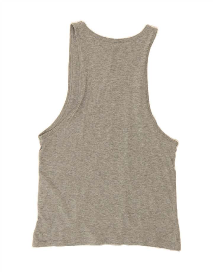 JACK & JONES Mens Graphic Vest Top Medium Grey Cotton Vintage Jack & Jones and Second-Hand Jack & Jones from Messina Hembry 