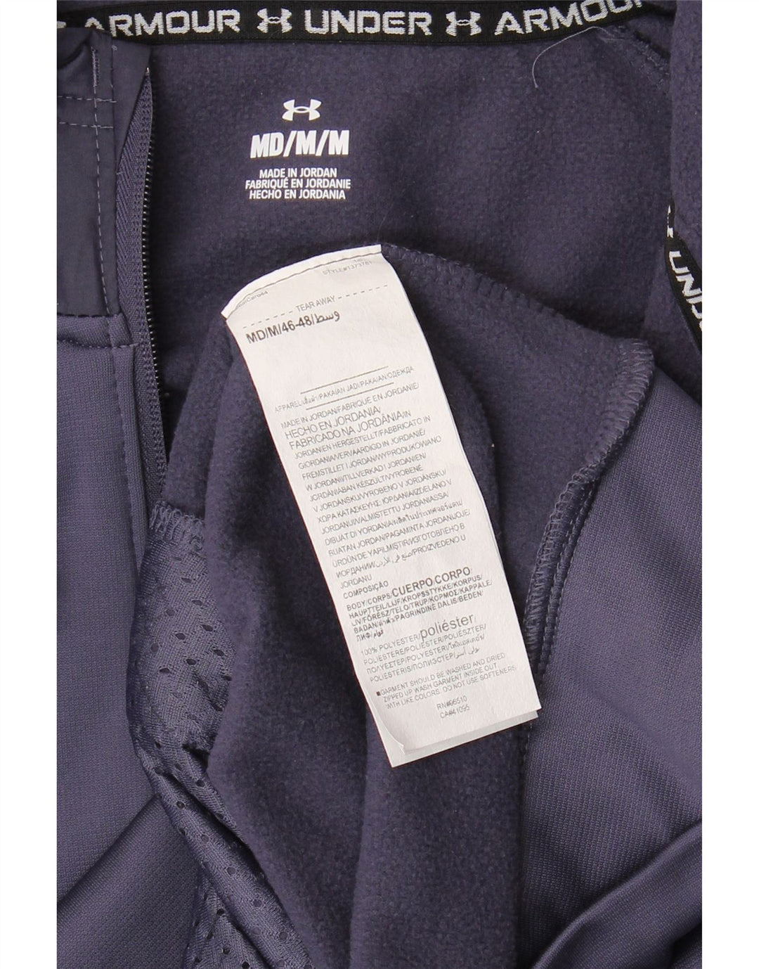 UNDER ARMOUR Mens Zip Hoodie Sweater Medium Navy Blue Polyester Vintage Under Armour and Second-Hand Under Armour from Messina Hembry 