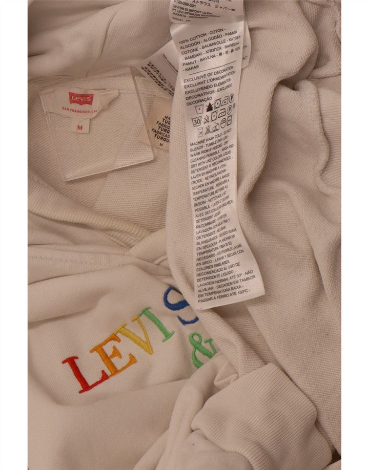 Pulover cu glugă cu grafic supradimensionat pentru femei LEVI'S UK 14 Medium Off White