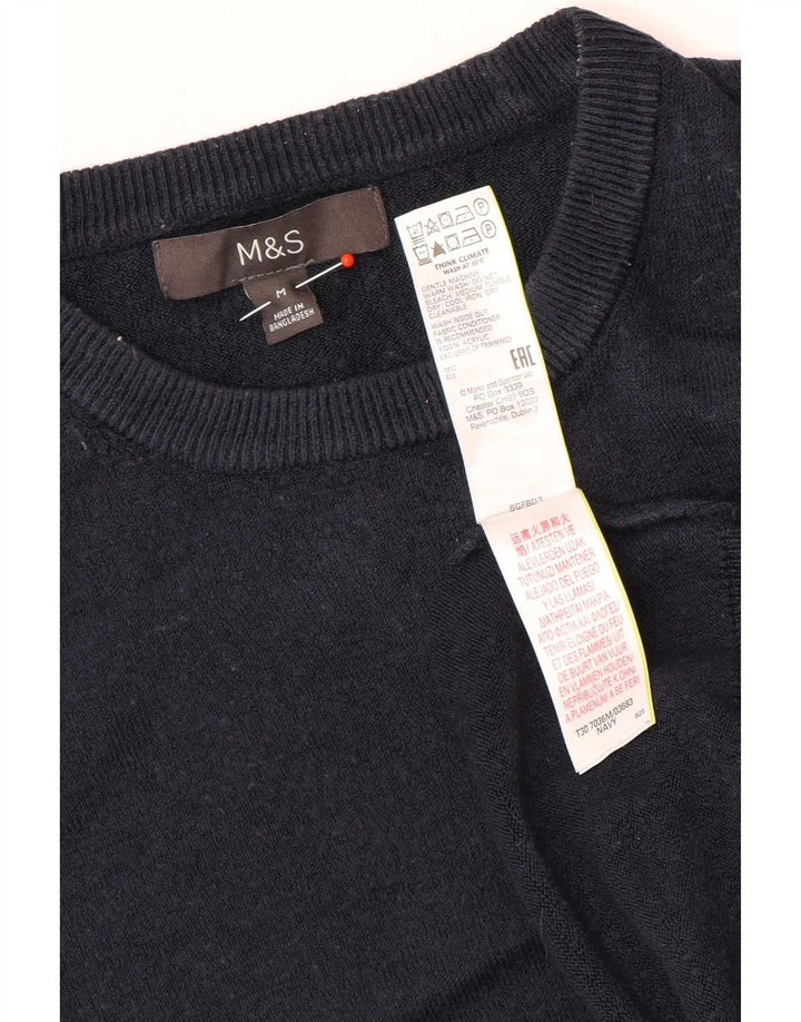 Pulover pentru bărbați Marks & Spencer, cu gât crew, acrilic, albastru bleumarin mediu