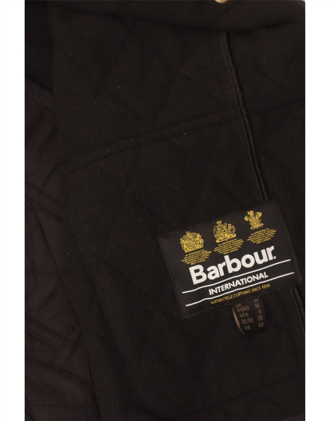 Jachetă militară matlasată Barbour pentru femei UK 10 Poliester negru mic