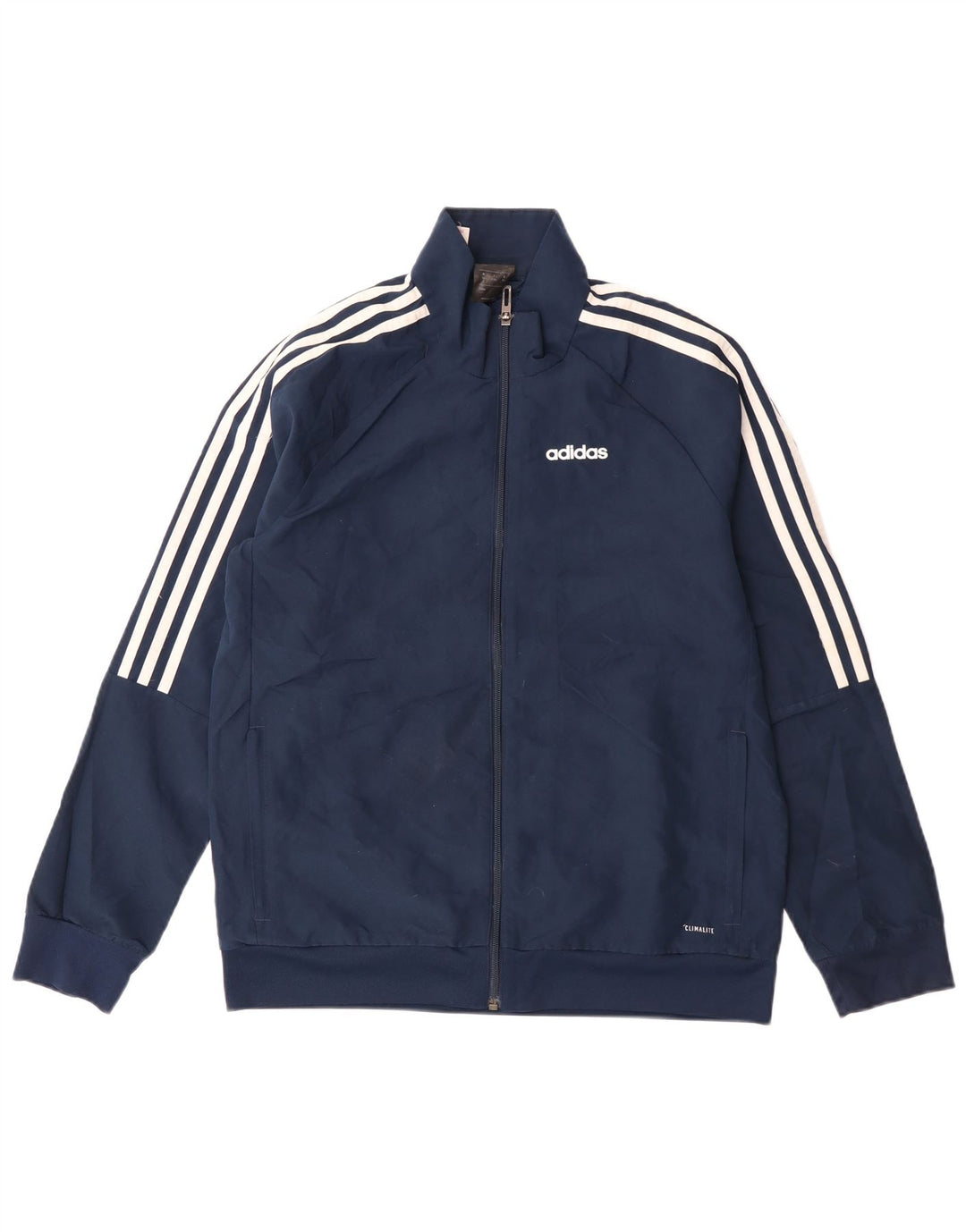 Jachetă Adidas Climalite pentru trening pentru băieți 13-14 ani, poliester, albastru bleumarin
