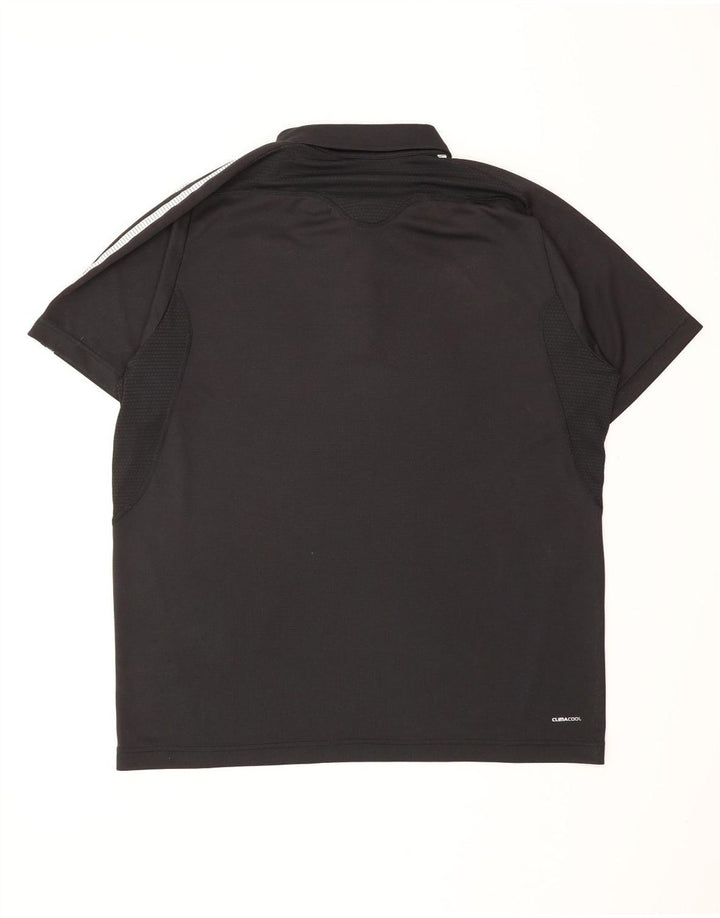 Tricou polo ADIDAS Climacool pentru bărbați din poliester negru mare