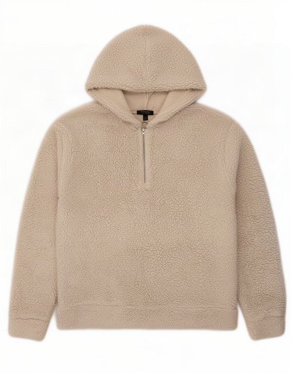 Pulover supradimensionat cu glugă Topshop pentru femei UK 8, poliester, bej, mic