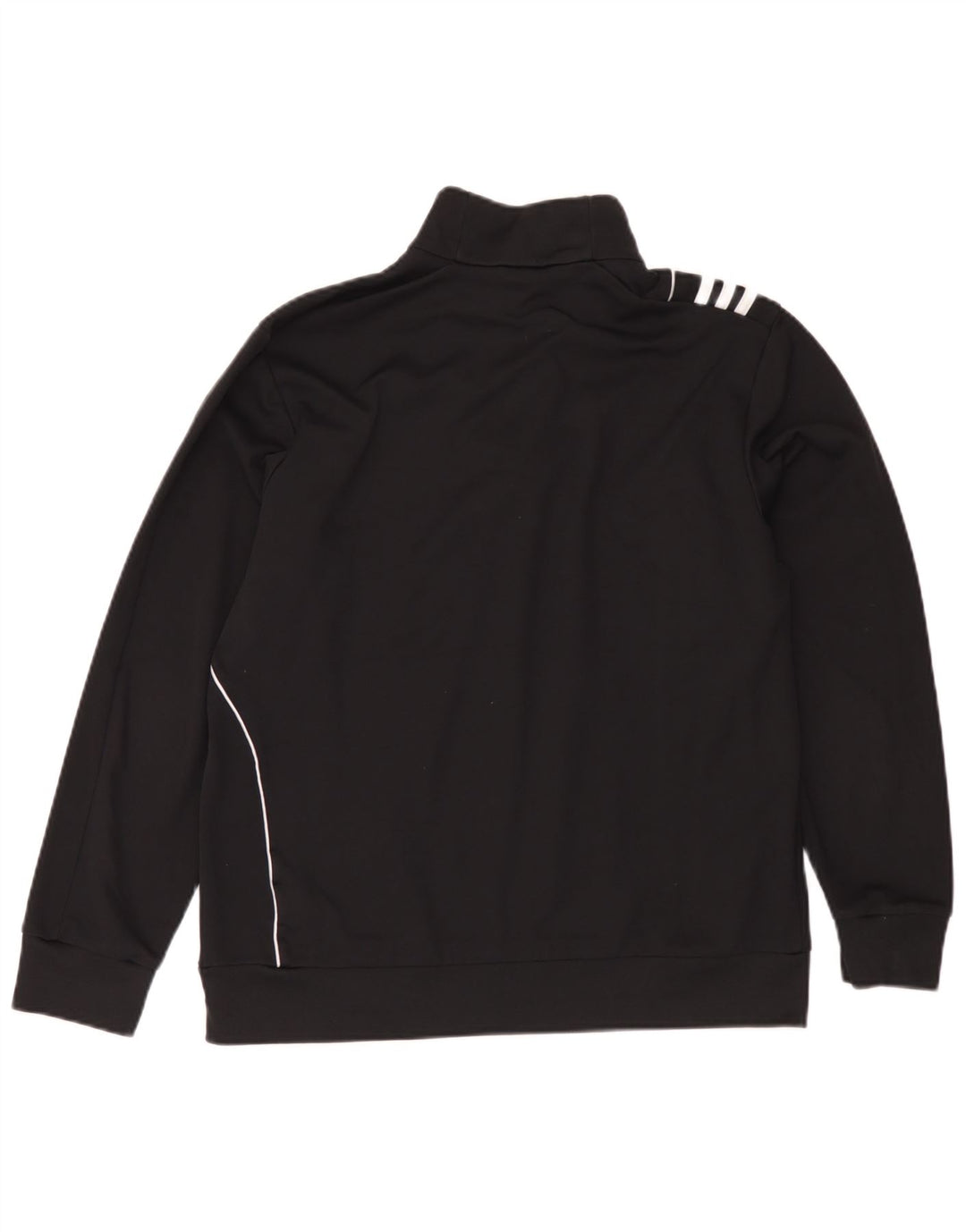 Pulover pentru bărbați Adidas, cu fermoar și gât, UK 42/44 Poliester negru mare