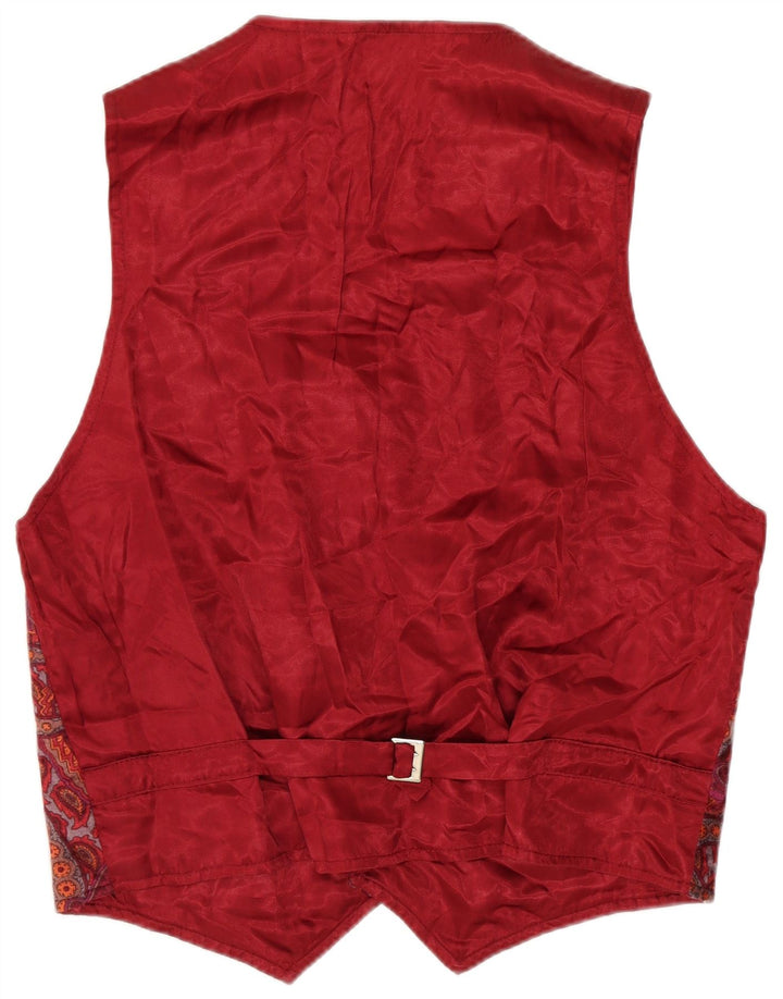 Vestă Vintage pentru bărbați Medium Burgundy Paisley