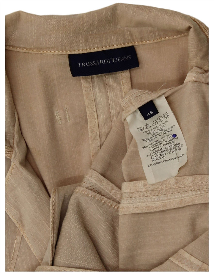 Jachetă pentru femei Trussardi cu 2 nasturi IT 46, mare, bej, bumbac