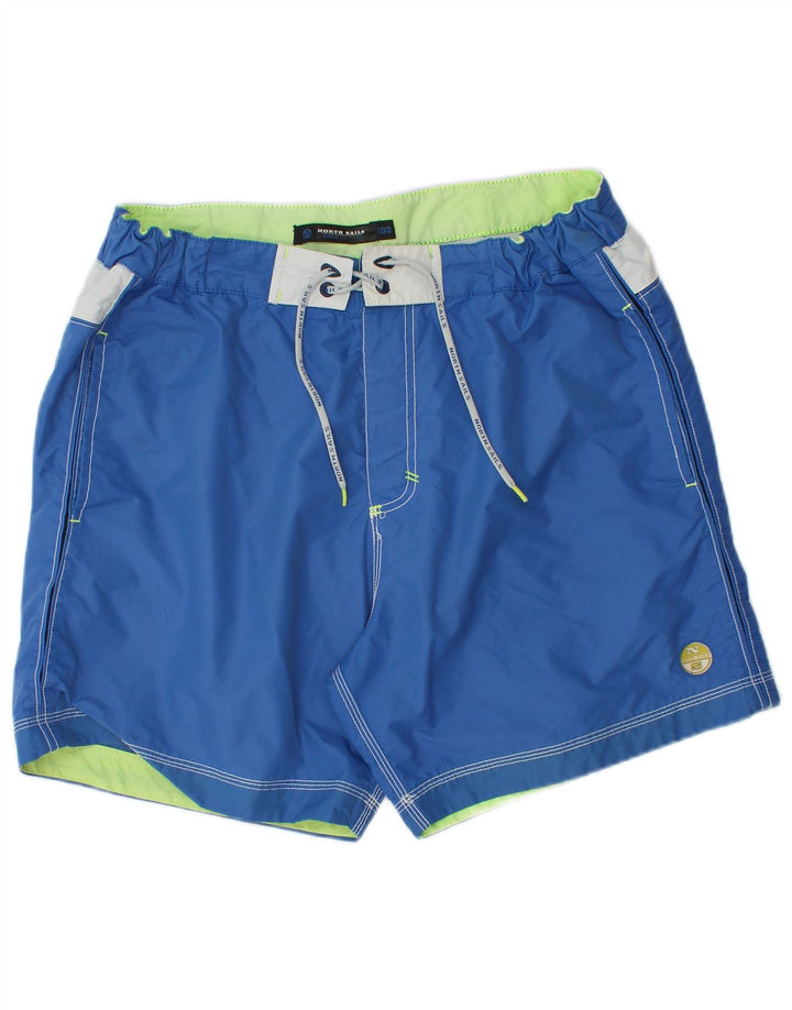 Pantaloni scurți de înot grafic North Sails pentru bărbați, albastru mediu, poliamidă color bloc