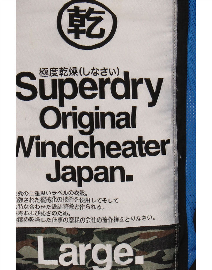 SUPERDRY Windcheater Jacket Windbreaker pentru bărbați UK 40, mare, negru, nailon