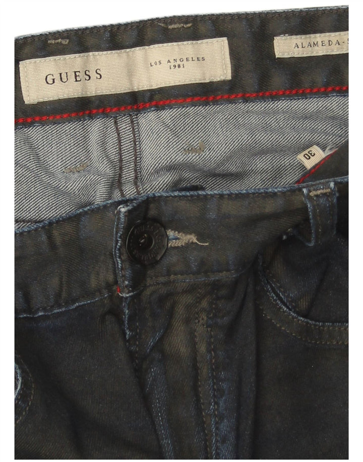 Blugi conici pentru femei Guess Slim Tapered W30 L29 Bleumarin
