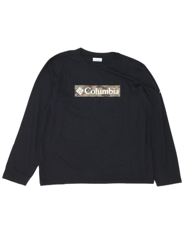 Columbia pentru bărbați grafic Top cu mânecă lungă XL bumbac negru