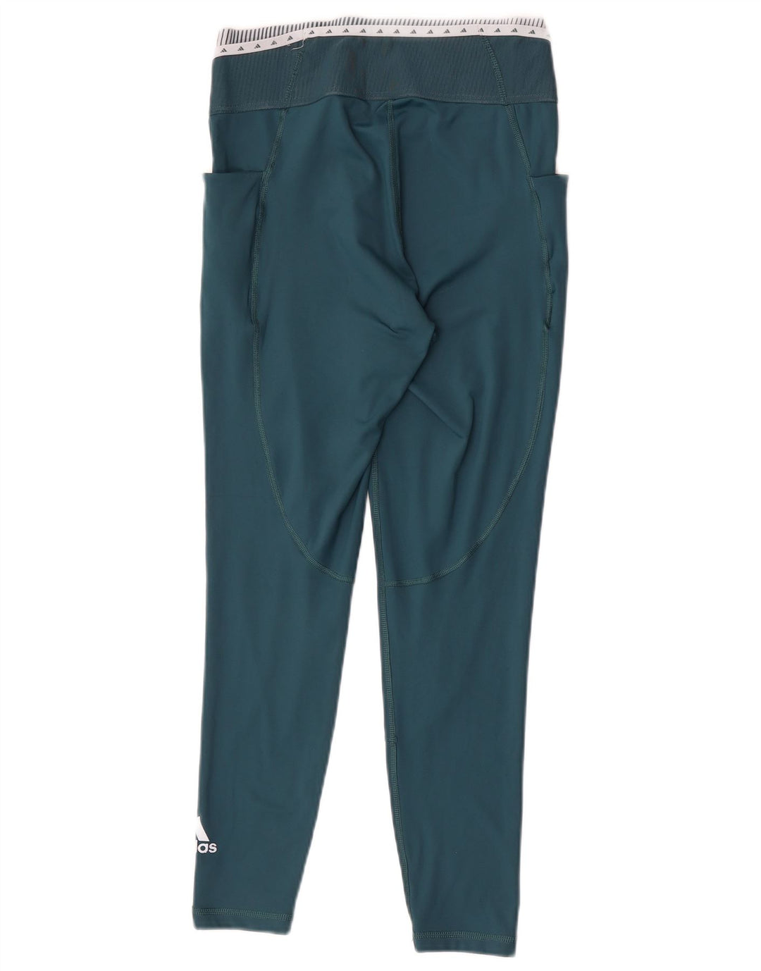 Leggings grafic Adidas pentru femei Marea Britanie 12/14 Poliester color bloc verde mediu
