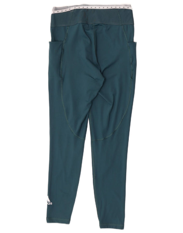 Leggings grafic Adidas pentru femei Marea Britanie 12/14 Poliester color bloc verde mediu
