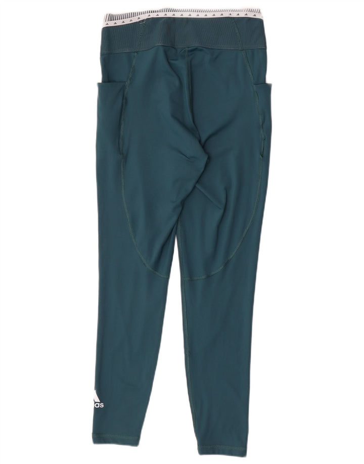 Leggings grafic Adidas pentru femei Marea Britanie 12/14 Poliester color bloc verde mediu