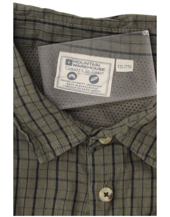 Cămașă cu mânecă scurtă pentru bărbați Mountain Warehouse, 2XL, verde check