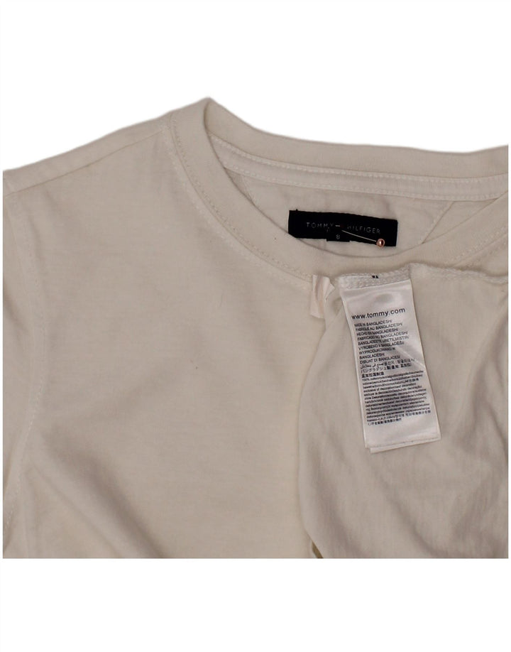 TOMMY HILFIGER Tricou Băieți Top 7-8 Ani Bumbac Alb