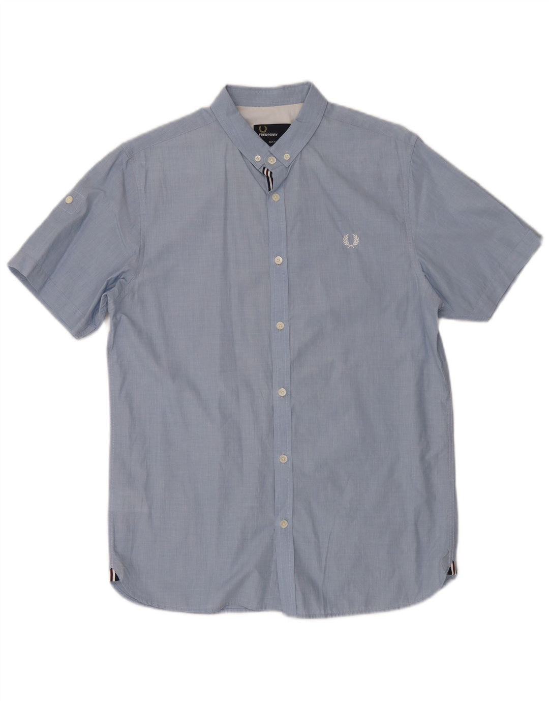 Cămașă cu mânecă scurtă pentru bărbați Fred Perry, bumbac albastru mediu
