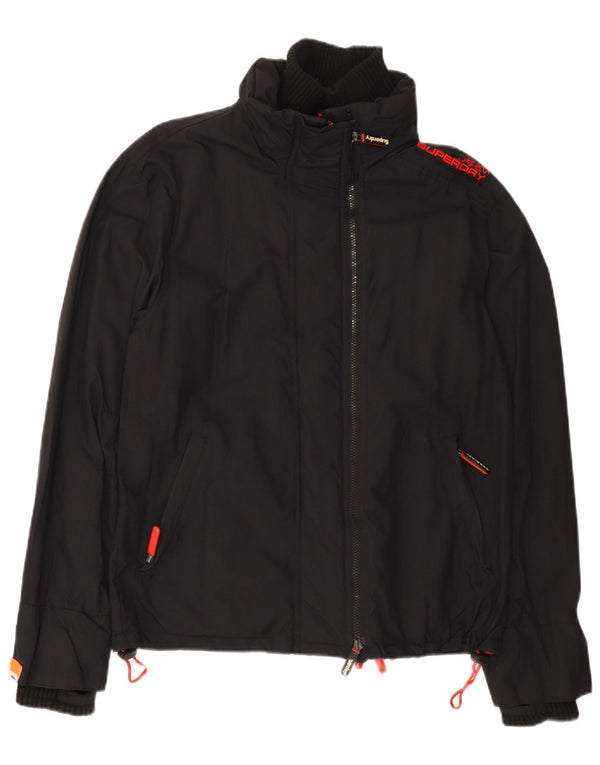 Superdry Windcheater Graphic Windbreaker Jachetă pentru femei UK 16 Large Black