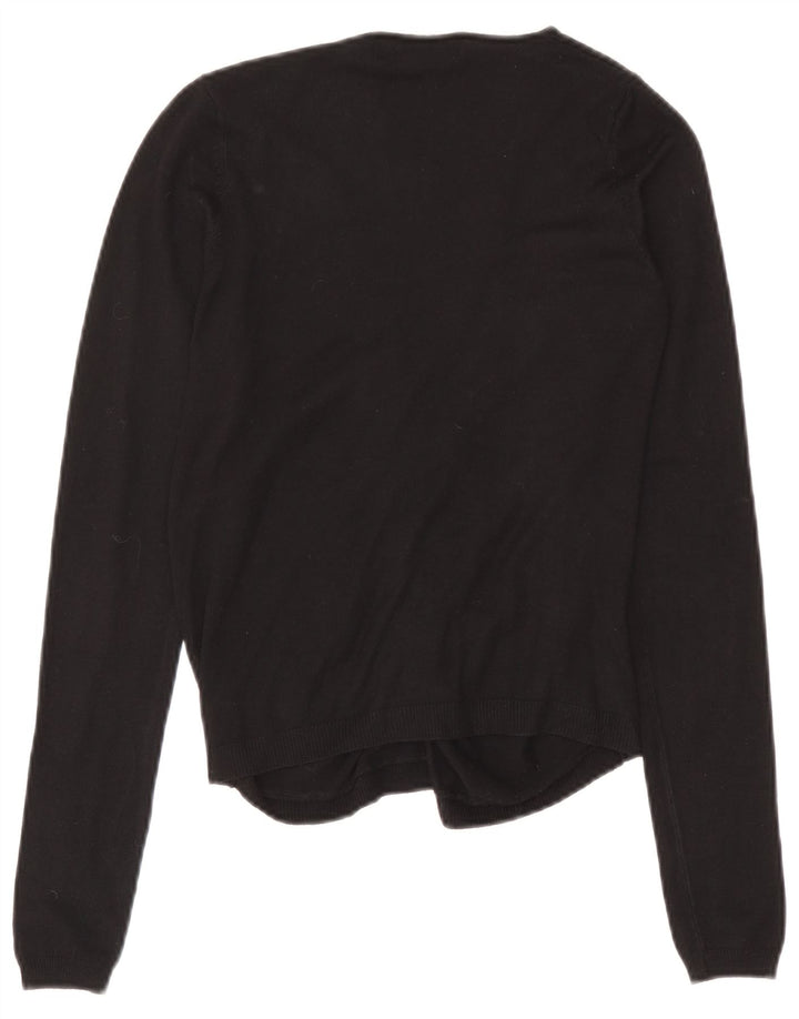 Pulover cardigan deschis pentru femei Zara UK 12 Medium Black Viscose