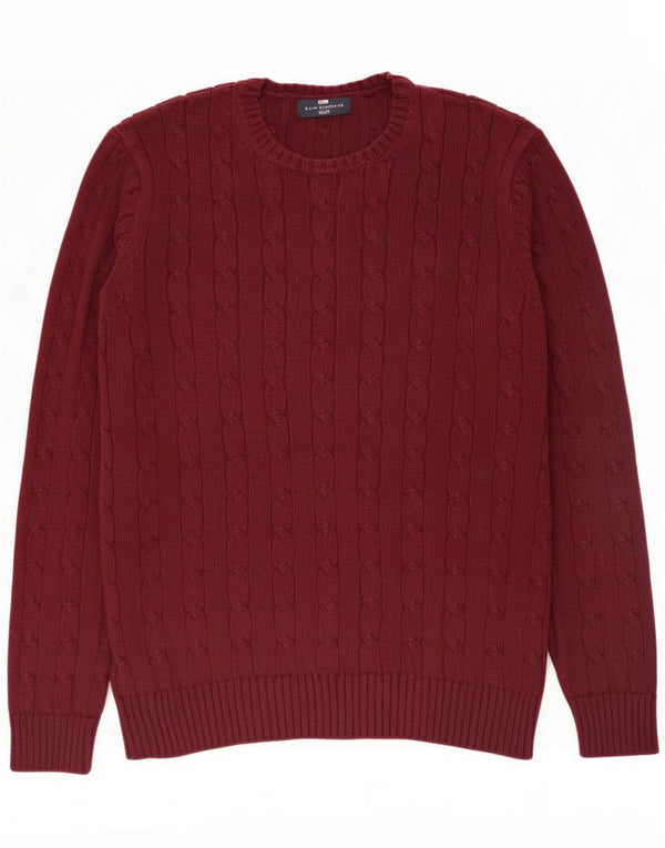 Marks & Spencer Pulover pentru bărbați Blue Harbour Crew Deck Jumper Medium Burgundy
