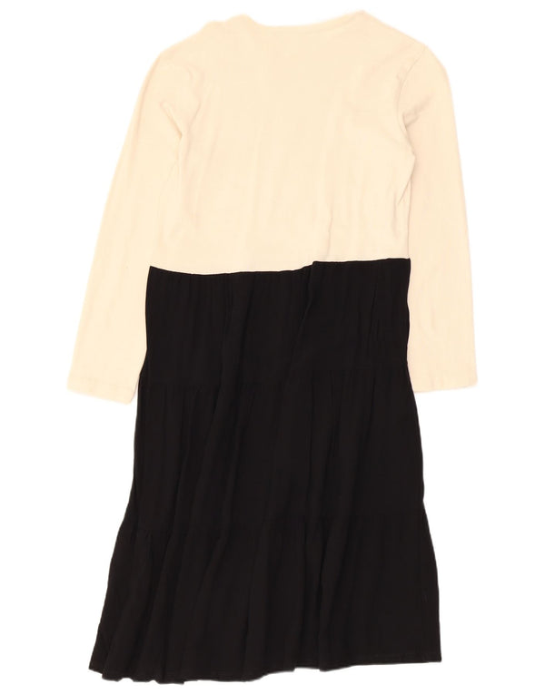 Rochie A-Line cu mânecă lungă pentru femei Zara UK 12 Medium White Colorblock