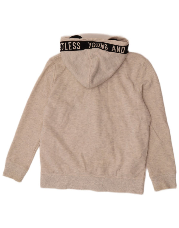 Pulover cu glugă cu fermoar grafic Zara pentru băieți, 11-12 ani, pete alb