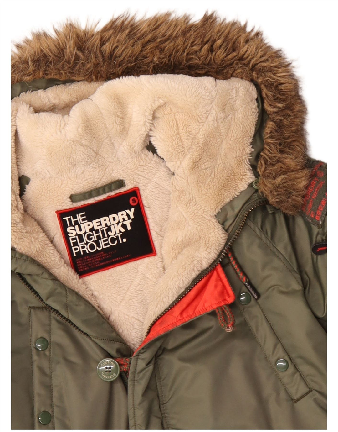 Jachetă parka cu glugă pentru bărbați SUPERDRY UK 36 Nylon verde mic