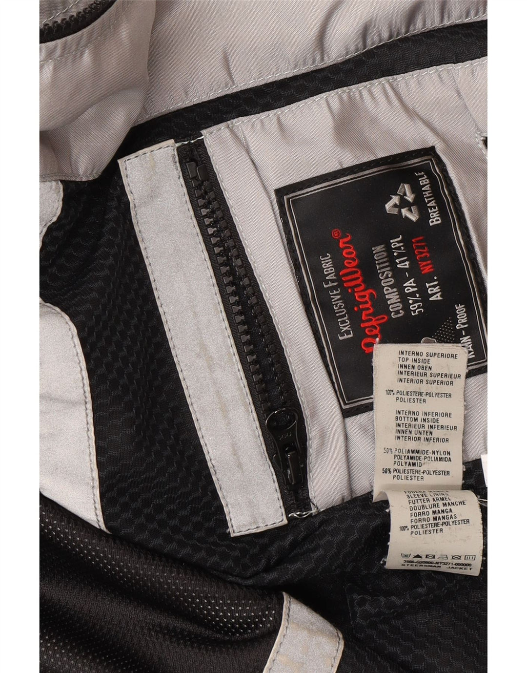 Jachetă de ploaie Bomber pentru femei Refrigiwear UK 14 Medium Gri Colorblock