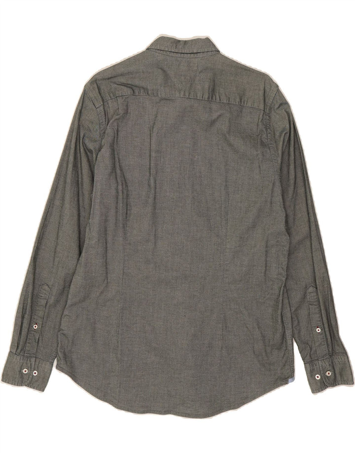 TOMMY HILFIGER Mens Slim Fit Shirt XL Grey Cotton Vintage Tommy Hilfiger and Second-Hand Tommy Hilfiger from Messina Hembry 