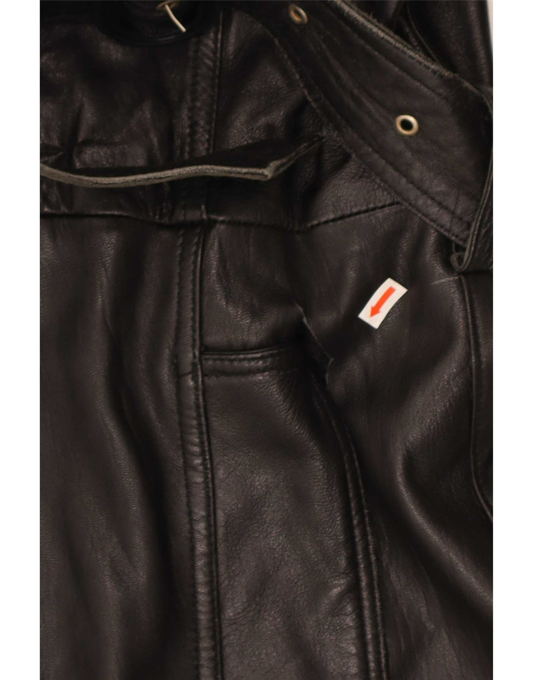 Palton de piele vintage pentru femei UK 16 mare negru