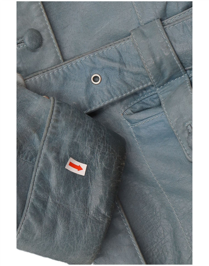 Jachetă de piele pentru femei VINTAGE UK 12 Medium Blue