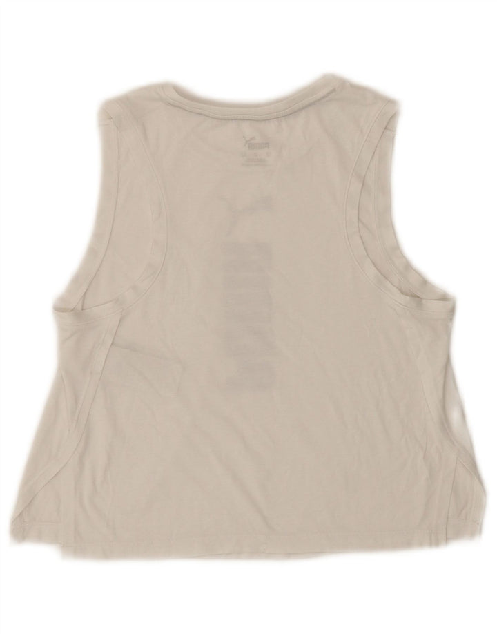 Puma Crop Graphic Vest Top pentru femei UK 6 XS Poliester alb