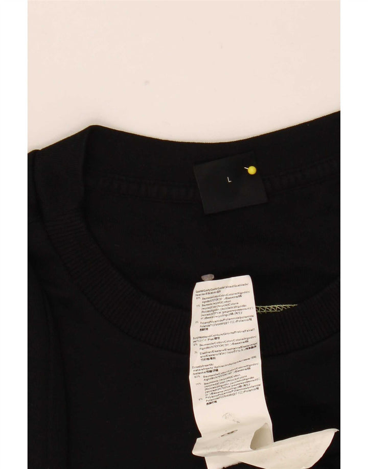 Hanorac grafic pentru bărbați Hugo Boss Pulover mare din bumbac negru