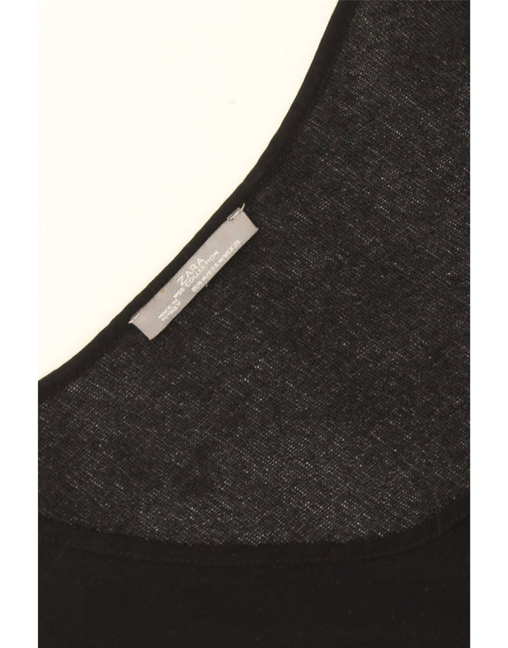 Top supradimensionat pentru femei Zara cu mâneci 3/4 UK 14 Medium Negru